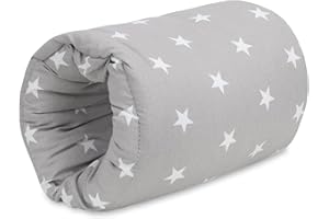 Totsy Baby Coussin d'allaitement Petit Manchon d'allaitement Ø20cm - Mini Coussin de Bras en Coton pour bébé pour allaiter et Donner des biberons en déplacement Étoiles Grises