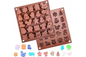 Moule en silicone demi-sphère,Tukcherry Moules à chocolat en silicone Moules de cuisson pour faire du chocolat, des gâteaux, de la gelée, de la mousse de dôme (Christmas Coffee-25holes)