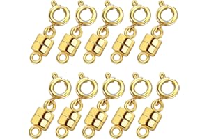KSJEHW 10 Pièces Fermoir Magnétique pour Bijoux Fermoir Collier Ronde Magnétique Fermoir Aimanté Bracelet or Connecteur de Fermoirs Magnétiques pour Fabrication de Bijoux