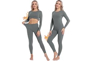 INNERSY Bielizna termiczna damska, zimowa, górna i dolna część bielizny, bielizna narciarska, zestaw ciepłej bielizny termicznej