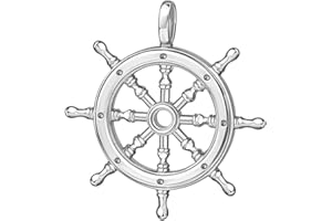 JEVELION Silber Steuerrad-Anhänger Maritim 925 Silber Schiffsruder für Damen und Herren