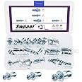 Swpeet 30Pcs M4 M5 M6 Jack Nuts Petal Nuts Expansion Nut Thins Fixings Dowels with Screws Assembly for Hollow Wall Iron Skin Line Use in Thin Soft Wall (Assortment Kit)