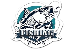 Finest Folia Autocollant de poisson de style rétro 10 x 9,1 cm - Pour voiture, bateau, valise de pêche, accessoires de pêche, résistant aux intempéries R164 (07 Fishing, Petri Heil)