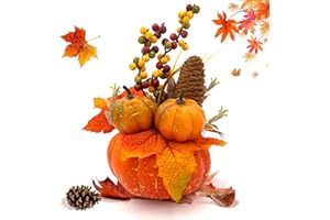 HeDaKang Herbstdeko Kürbis Deko Tischdeko - Herbst Deko Oktoberfest Halloween Aesthetic Deko Wohnzimmer Schlafzimmer Kunstpflanze Weihnachtsdeko Innen und Draußen Künstliche Pflanzen Gemüse Geschenke