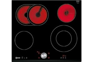 NEFF T16FTN1L0, N 70, Elektrokochfeld, autarkes Glaskeramik-Kochfeld 60 cm breit, Made in Germany, TwistPad, Powerstufe, Bräterzone, Rahmenlos aufliegend, Schwarz