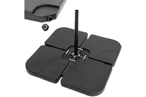DENNY INTERNATIONAL Denny Shop Set of 4 Outdoor Umbrella Cantilever Parasol Base Stand With Sand & Water Filled Weights by Crystals® (Square Shape Parasol Base)