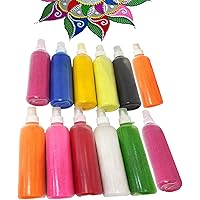 CraftVatika Rangoli Colour Powder Tube Kit Diwali Decoration Items Bottles Tool Floor Art Rang for Home Navratri Pongal…