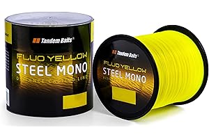 Tandem Baits Steel Mono Fluo Yellow Fil de Pêche Carpe Nylon Matériel de Pêche Transparent Ultra Résistant 600-1200 m