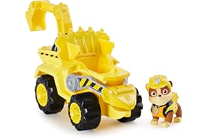 Paw Patrol | Veicolo Dino Rescue di Marshall | Bulldozer Motore a retrocarica | Personaggio Dinosauro Misterioso Inclusi | Giochi Bambini dai 3 Anni in su