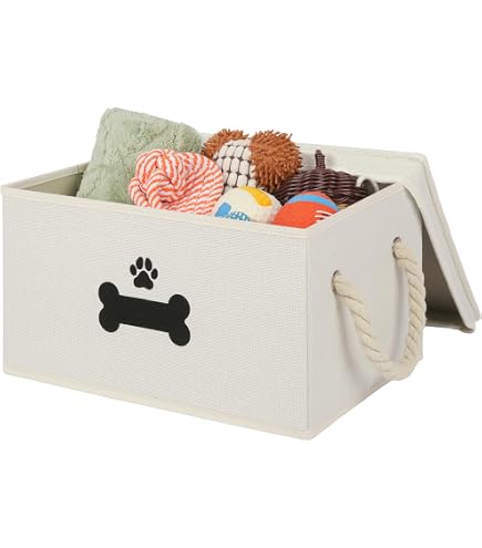 Vliesstoff Hundespielzeug-Box – Faltbarer Aufbewahrungskorb Mit 3 Griffen, Dunkelbraun, Großes Fassungsvermögen