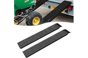 ‎HENGMEI HENGMEI 2X Auffahrrampe, Rampe Max 400 kg, Verzinkter Stahl Auffahrkeile, Bordsteinrampe, Rollstuhlrampe, Fahrradrampe, Laderampe für PKW, Anhänger, Treppe, Fahrrad, Schwarz 160cm