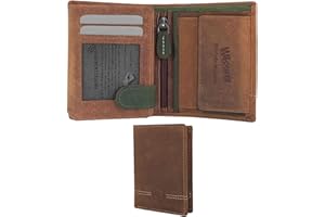 RAMBUTAM Carteras para Hombre de Piel con Bloqueo RFID, Billetera de Hombre con13 Compartimentos con Tarjetero, Billetes, DNI, Monedero, una Cartera Pequeña y Cómoda con Billetero Moderno.