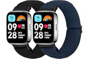 BTTNG Correas Elásticas Compatibles con Xiaomi Redmi Watch 3 Active para Hombres y Mujeres, Pulsera Elástica Ajustable Solo Loop Cómodo Recambio Deportivo para Redmi Watch 3 Active, 2 Paquetes