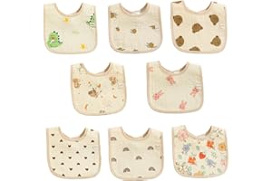 Oaygat 8 Packs Baby Bandana Dribble Bibs Drool Bibs Waterproof Newborn Feeding Bib Soft and Absorbent Bandana Bib with Adjustable Snaps Cotton Baby Infant Teething Bibb for Unisex Girls Boys Toddlers