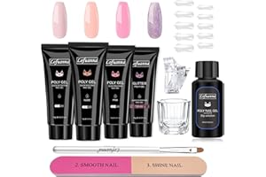 Lofuanna Poly gel starter set, Nagelverlängerung Builder Gel Kit 4 Farben Polygel Farben Tube set polygel nägel selber machen polygel set