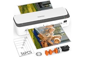 ‎OIDOZAC Thermolaminiergerät für A4-Größe, A4 Laminiergerät, 11 in 1 Thermolaminiergerät mit 36 Laminierfolien, Kalt-Heiß-Laminiergerät, 3 Schneideköpfe und integrierter Trimmer für Schule, Heim und Büro