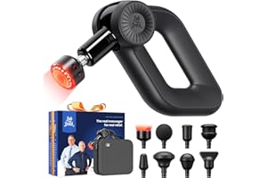 Bob and Brad D6 Ultra Massage Gun with Infrared Heating Head, Deep Tissue Muscle Massager with 16mm Amplitude and OLED Screen, Professional Electric Handheld Massage Device for Muscle Pain Relief