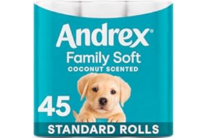 Andrex Coconut Fresh Fragrance Toilet Rolls - 45 Pack for Clean and Confidence