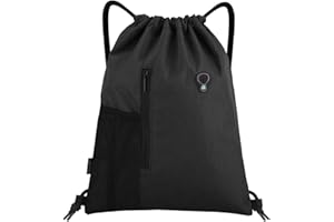 LIVACASA Mochilas de Cuerdas Mujer Hombre Toma USB para Auriculares con Bolsillos Mallas para Botellas Tela Oxford Bolsa de Cuerdas Mochilas Impermeables para Yoga Gimnasio Deportes