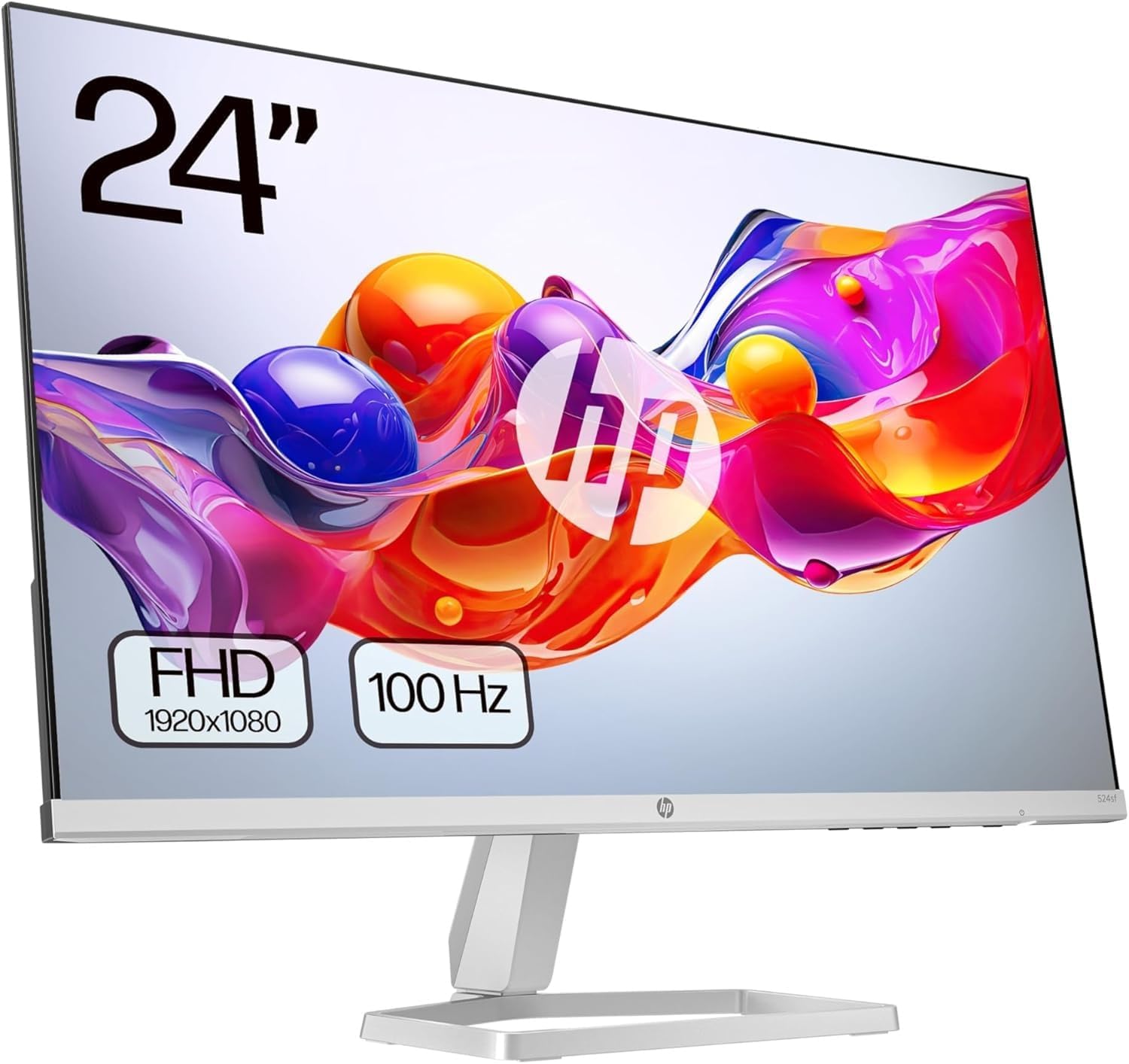 HP 524sf- Monitor de 23.8" FHD (1920x1080, IPS, 100 Hz, 5ms, 99% sRGB, 300 Nits, Contraste 1500:1) Negro con Soporte Plateado