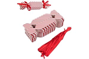 DARENYI 50Pcs Candy Box with Ribbon, Make Your own Christmas Crackers, Diy Christmas Crackers for Sweets, Chocolate, Biscuits, Decoration