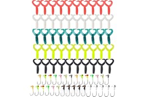 AULYUN Kit Señuelo para Pesca 50 Señuelos de Vinilo + 30 Cabezas plomada