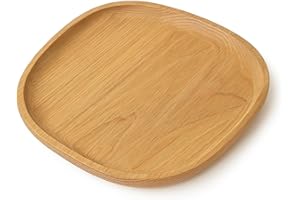 EKFJAELL dekorative Holzschale perfekt zum Servieren, Dekorieren und Präsentieren - Deko Tablett, Tischdeko Holz, Servierplatte Holz, Serviertablett (Eiche, 160x150x15 mm)