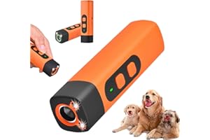 HItianya Ruhemeister Pro Hund, Bellschutz für Hunde, BellSchutz - Hundefreundliches Anti-Bell Ultraschall Gerät, Dreistufige Einstellung, mit Taschenlampe (Orange)