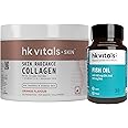 HealthKart Hk Vitals Skin Radiance Marine Collagen Supplement (Orange,200 G) & Fish Oil Omega 3 Capsule 1000 Mg (30 Fish Oil Capsules) (180 Mg Epa & 120 Mg Dha)|Combo Pack,2 Count