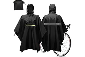 MJFENDAI Cykelregnponcho, Vattentät Regnponcho Herr Dam, Lätt Andningsbar Regnjacka med Huva Och Reflektorer Synfönster för B