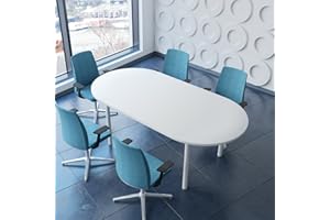 Weber Büro Optima - Tavolo da riunione professionale, ovale, 200 x 100 cm, 4-6 persone