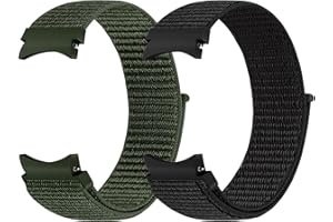 RUNOSTRICH Nylon No Gap Strap Compatible with Samsung Galaxy Watch 6/5/4 40mm 44mm/Watch 6 Classic 43mm 47mm/Watch 5 Pro 45mm/Galaxy Watch 4 Classic 42mm 46mm, Soft Sport Replacement Wristband for Women Men