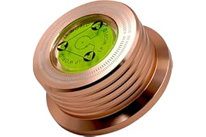 ANDICAGE 3 In 1 Record Weight Stabilizer Record Speed Detection Turntable Turntable Disc Record Stabilizer Clamp with Bubble Level for LP Vinyl Record Player (Gold)