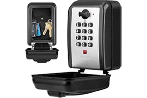 BTNEEU Cassetta Chiavi con Codice Cassetta Sicurezza Chiavi Grand Impermeabile Cassaforte a Muro con 12 Cifre Combinazione Codice Cassaforte per Chiavi Esterno per Casa Garage Ufficio Airbnb (Grigio)