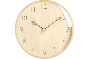 VIVILINEN Orologio da Parete in Legno 30cm Silenziosi Senza Ticchettio a Batteria in Stile Moderno Decorativo per Cucina, Casa, Camere da Letto, Ufficio (Colore legno)