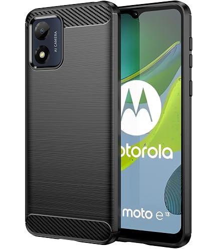 Custodia + Vetro Temperato Per Motorola Moto E13 - Nero, Cover Morbida In TPU Antiurto - Protezione Completa Con Kit Di Pulizia - 5