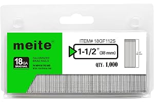 meite 18GA Dyckert 38 mm Galvaniserade, 1000 St | Passar Dyckertpistoler för Panelbeklädnad, Skåpstommar, Trälister, Foder Oc