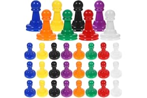 DECHOUS 32pcs Board Game Pieces, Coloured Pawns Plastic Board Game Markers Sequence Board Game Ludo Game Board Game Pawns Replacement