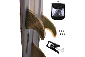 Ho Stevie! Thruster Surfboard Fins (3 Fins) - Twin Tab or Single Tab Sizes, with Fin Bag, Screws, Wax Comb and Fin Key