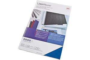 GBC 398773 250 GSM A4 Linen Weave Binding Covers - Royal Blue (Pack of 100)