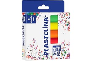 Oxford Plasticine/Knete/Kinderknete/Weiche Knetmasse 6 Stangen in Kartonetui, leuchtende Farben