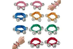 DCRAJIEAQI 10Pcs Baby Bells, Multicolor Hand Jingle Bells ,Nylon Sleigh Bells Ban Wrist Bell Ankle Bells Instrument Musical Rhythm Toys for Kids Baby Adult Best Holiday Birthday Party Gifts