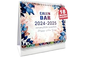 BoloShine Desktop Calendar 2024-2025, Thick Paper Free Standing Desk Top Planner Essentials with Schedule Memo Pages for Student University Academic Family School Office(20.5x20.5cm)