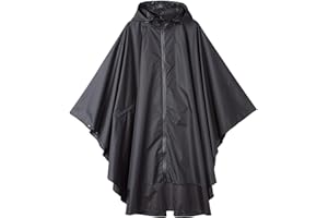 Freesmily Damen Regen Poncho stilvolle wasserdichte Regenmantel mit Kapuze Reißverschluss