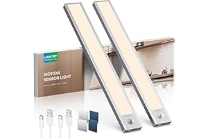 LROLTEF Luce LED Sottopensile Cucina - 21CM 4000K Luci con Sensore di Movimento - 1500mAh Luce Armadio Lampada Dimmerabile per Cucina Scale Soggiorno Camere da Letto | 2 Pezzi
