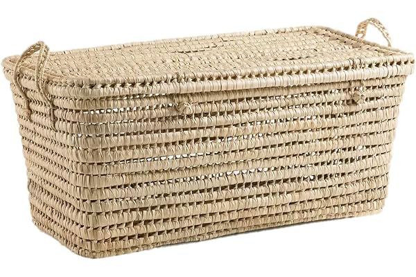 Coffre de rangement en palmier tressé, malle à jouets, coffre à jouet tressé, malle de rangement en osier, panier à jouet en rotin