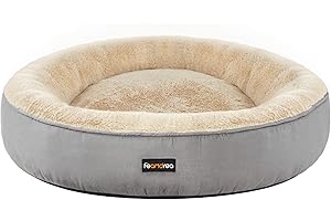 Feandrea Hundebett, Katzenbett, Donut, Ø 70 cm, hellgrau PGW070G01