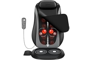 Cotsoco Sedile Massaggiante a Rotazione Shiatsu, Massaggiatore Schiena con Calore,con Vibrazione,Seduta Profonda per Vita,Fianchi, Sollievo dal Dolore Muscolare, Uso a Casa/Ufficio, Nero 1