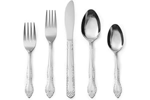 Bon Flora 20-Piece Stainless Steel Flatware Silverware Cutlery Set, Include Knife/Fork/Spoon, Dishwasher Safe, Service for 4