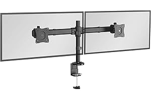 RICOO Support PC 2 ecrans TS6211 13-27 Pouces (33-69 cm) Orientable Inclinable Fix ation de Table Meuble sur Pied pour